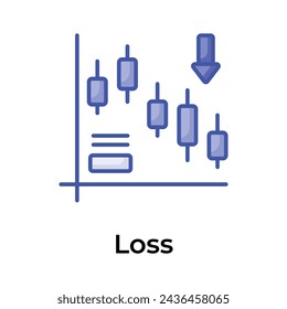 Rescission chart in modern design style, concept of business loss