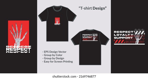 Rescpect typography style streetwear with futuristic theme design vector for tshirt hoodie and merchandise 