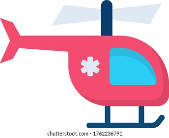 rescue, air ambulance flat colored icon