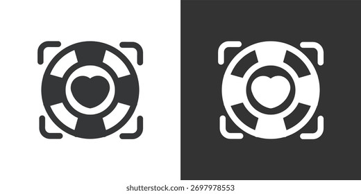 Rescue Assistance icon. Solid glyph series icon