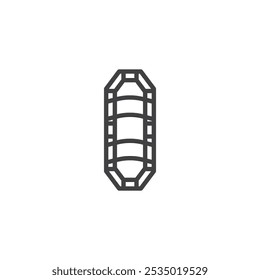 Rescue Basket line icon. linear style sign for mobile concept and web design. Water rescue basket outline vector icon. Symbol, logo illustration. Vector graphics