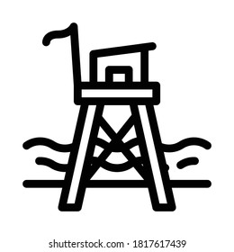 rescue beach tower icon vector. rescue beach tower sign. isolated contour symbol illustration