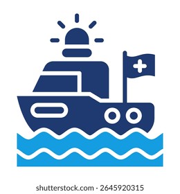 Rettungsboot Symbol Füllung Vektorgrafik