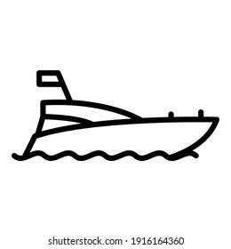 Rescue Boat Icon. Outline Rescue Boat Vector Icon For Web Design Isolated On White Background