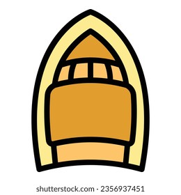Rescue boat icon outline vector. Coast guard. Sea coast color flat
