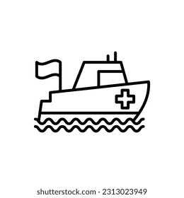 Rescue Boat icon in vector. Illustration