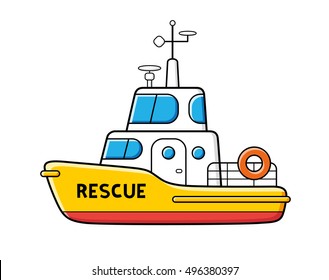 Rescue boat isolated.