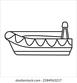 Rescue boat stock icon outline vector