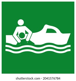Rescue Boat Symbol Sign, Vector Illustration, Isolate On White Background Label. EPS10