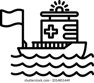Vectorline-Symboldesign für Rettungsboote

