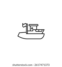 Rescue Boat vector line icon icons design