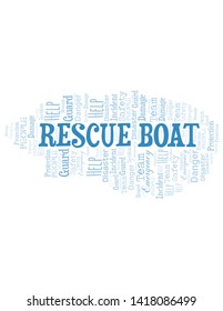 Rescue Boat Word Cloud. Wordcloud Made With Text.