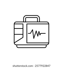 Rescue defibrillator icon Flat illustration sign