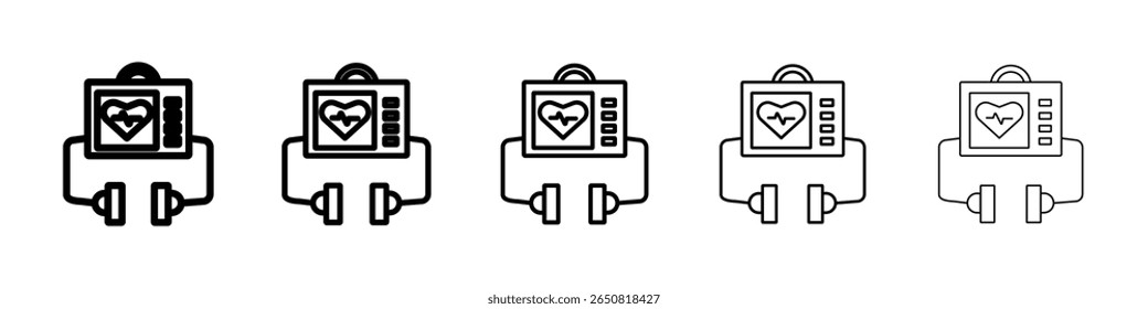Rettungsdefibrillator, Symbol, einzelne Vektorgrafik auf weißem Hintergrund