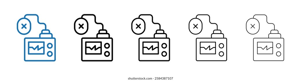 Rescue defibrillator icon Outline vector logo for web ui