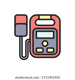 Rescate Defribrillator Icon Ilustración vectorial