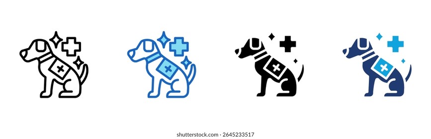 Rescue Dog Symbol Multi Style Vektorgrafik