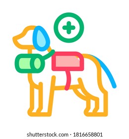 Rettungshund-Symbol-Vektorgrafik. Hundeschild retten. einzelne Kontursymbolgrafik