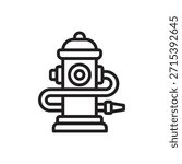 Rescue Fire Hydrant Outline Icon Vector Illustration