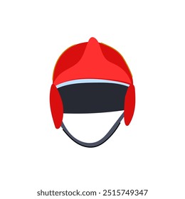 rescue firefighter helmet cartoon. durable shield, visor headgear, emergency flame rescue firefighter helmet sign. isolated symbol vector illustration