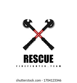 Rescue or firefighter Team design. Handy Rescue Firefighter Tool. Rescue Tool template design.