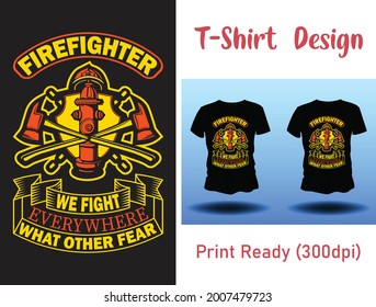 The Rescue Firefighter uses a safety helmet and uniform in vector. with a American flag as background, The professional rescuer ever. Print-ready 300 dpi for t-shirt, cup, cap, etc.
