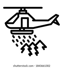 Rescue forest helicopter icon. Outline rescue forest helicopter vector icon for web design isolated on white background
