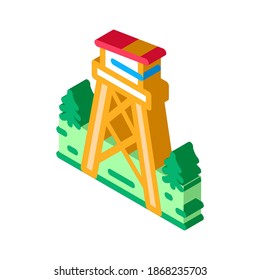 rescue forest tower icon vector. isometric rescue forest tower sign. color isolated symbol illustration