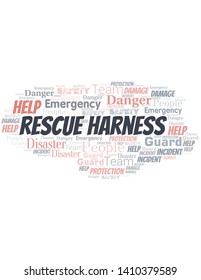 Rescue Harness Word Cloud. Wordcloud Made With Text.
