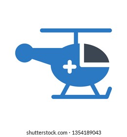 rescue helicopter glyph double color