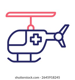 Rescue Helicopter Icon Color Vector Illustration