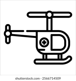 Rescue Helicopter Icon Element For Design