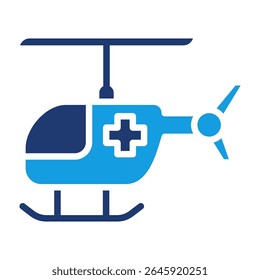 Rescue Helicopter Icon Fill Vector Illustration