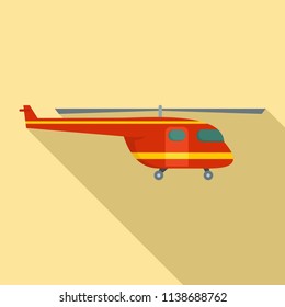 Rescue helicopter icon. Flat illustration of rescue helicopter vector icon for web design