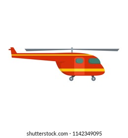 Rescue helicopter icon. Flat illustration of rescue helicopter vector icon for web isolated on white