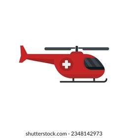 Rescue helicopter icon flat vector. Air ambulance. Medical emergency isolated