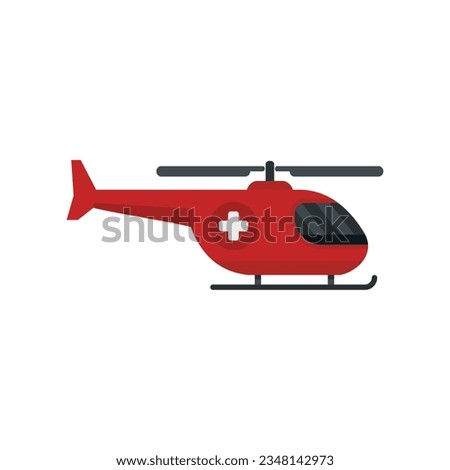 Rescue helicopter icon flat vector. Air ambulance. Medical emergency isolated Zdjęcia stock © 
