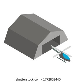 Rescue helicopter icon. Isometric illustration of rescue helicopter vector icon for web