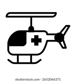 Rescue Helicopter Icon Mixed Vector Illustration