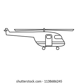 Rescue helicopter icon. Outline rescue helicopter vector icon for web design isolated on white background