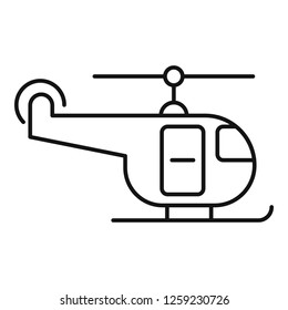 Rescue helicopter icon. Outline rescue helicopter vector icon for web design isolated on white background