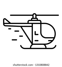 Rescue helicopter icon. Outline rescue helicopter vector icon for web design isolated on white background