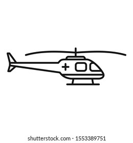 Rescue helicopter icon. Outline rescue helicopter vector icon for web design isolated on white background