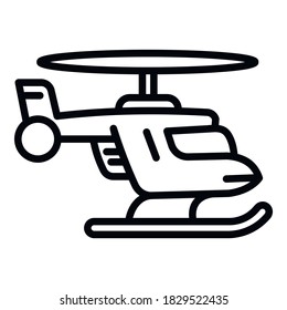 Rescue helicopter icon. Outline rescue helicopter vector icon for web design isolated on white background