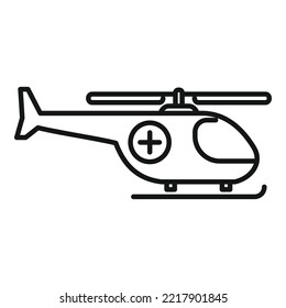 Rescue helicopter icon outline vector. Air ambulance. Medical emergency
