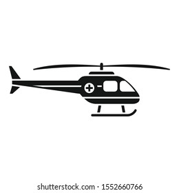 Rescue helicopter icon. Simple illustration of rescue helicopter vector icon for web design isolated on white background