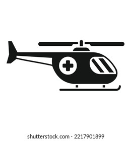 Rescue helicopter icon simple vector. Air ambulance. Medical emergency