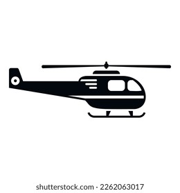 Rescue helicopter icon simple vector. Air transport. Sea military