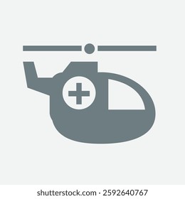 Rescue helicopter icon, symbolizing emergency response, medical aid, and air rescue.