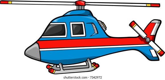 Rescue Helicopter Vector Illustration